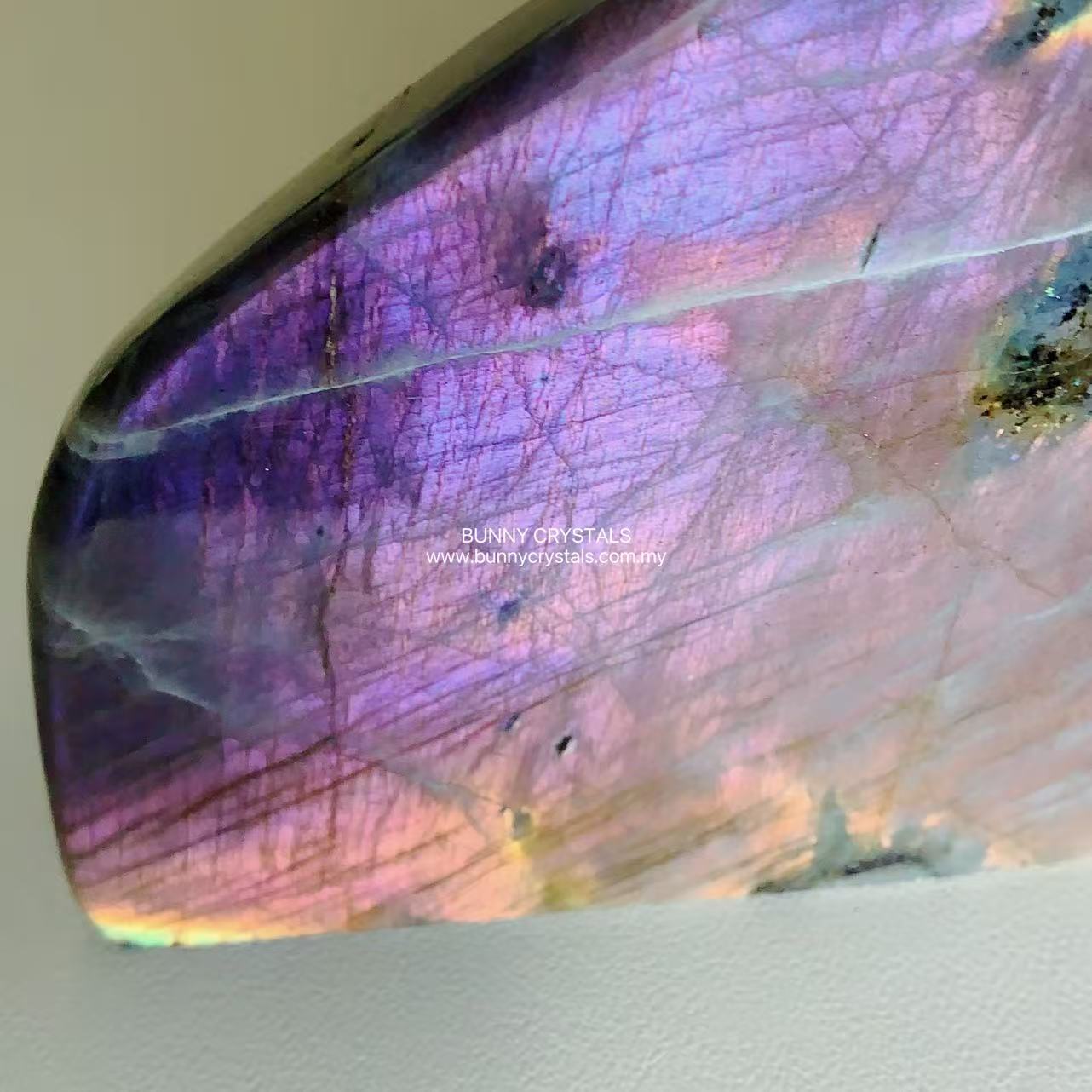 Natural Purple-Pink Labradorite Stone - Image 8