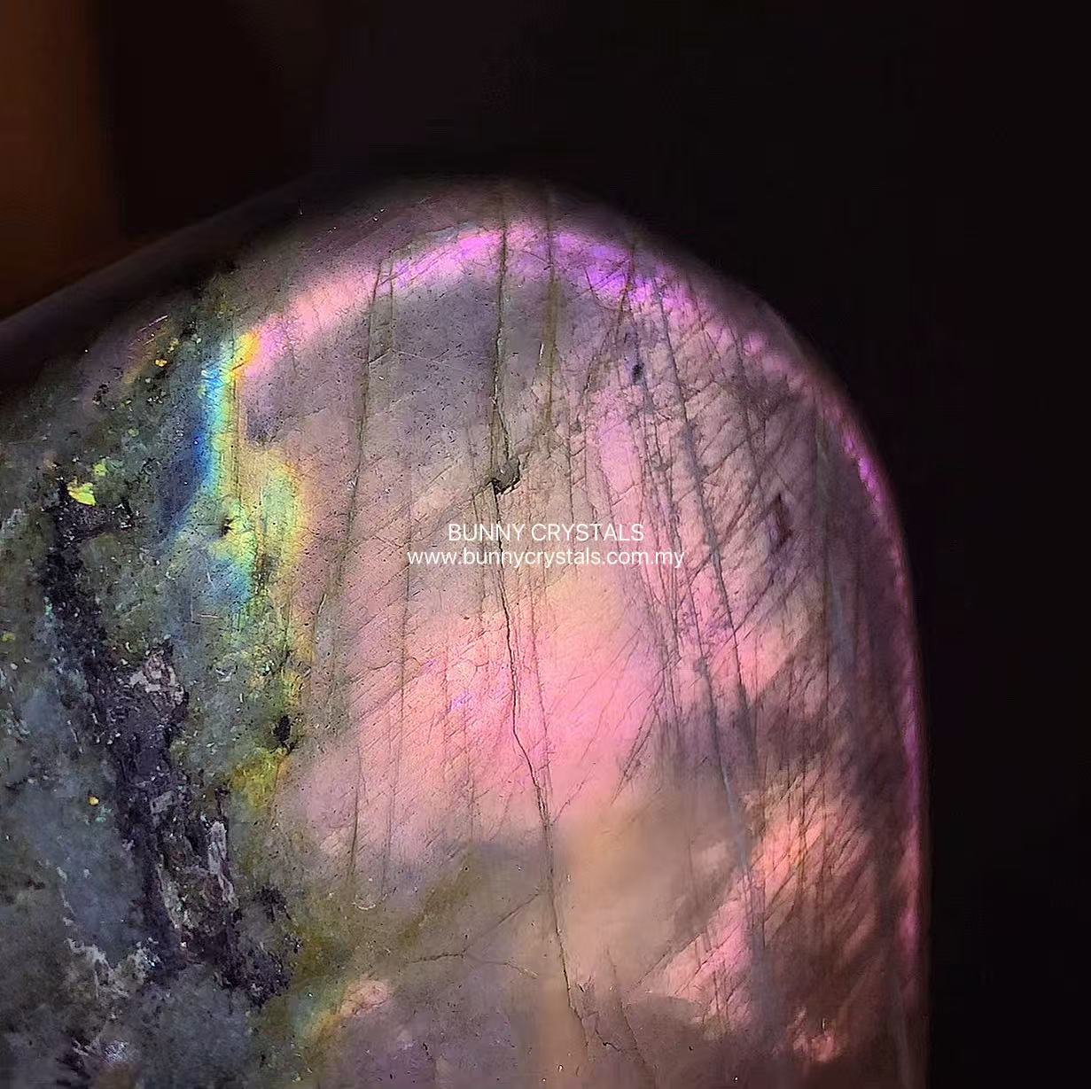 Natural Purple-Pink Labradorite Stone - Image 9