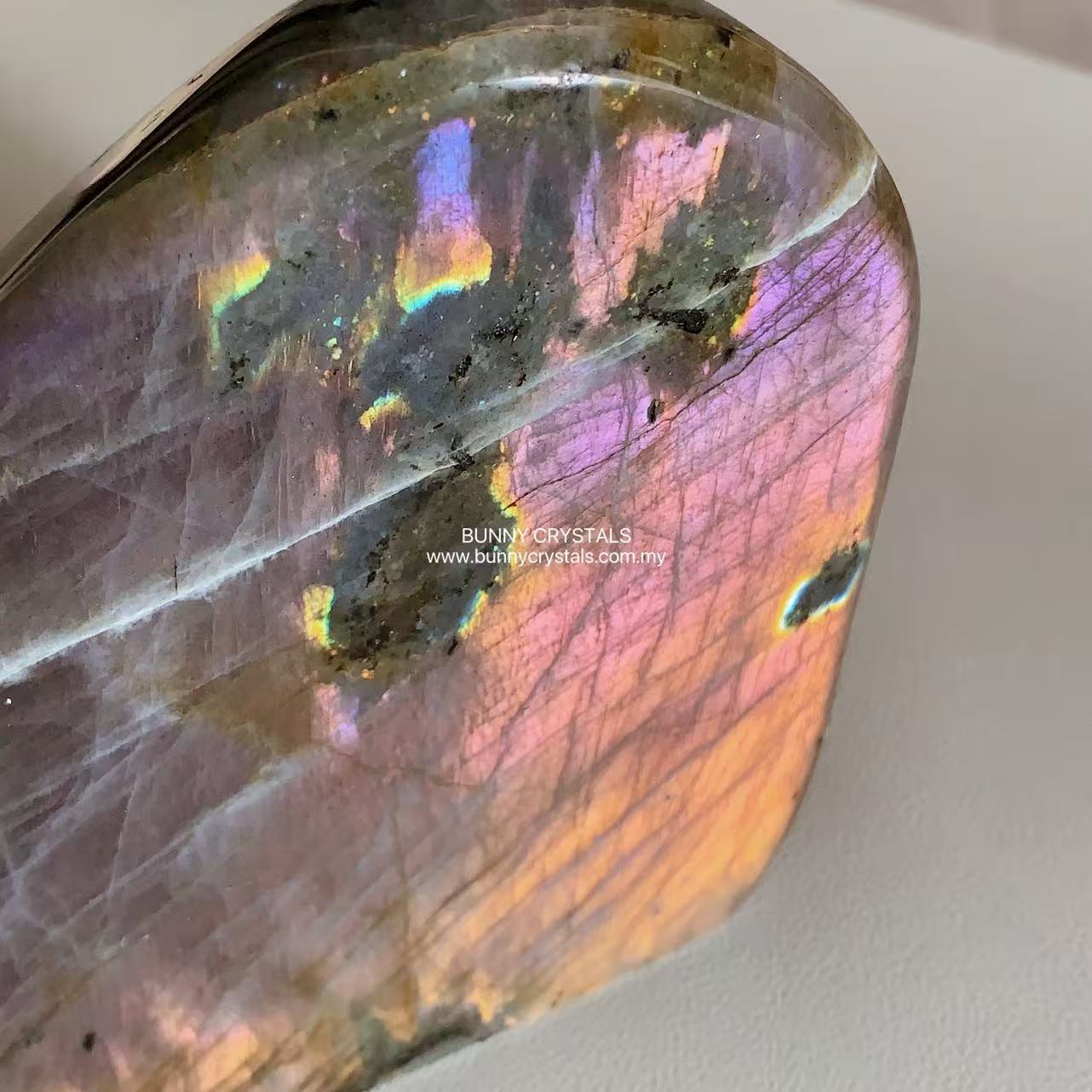 Natural Purple-Pink Labradorite Stone - Image 10