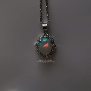 Natural Colorful Opal Sterling Silver Pendant