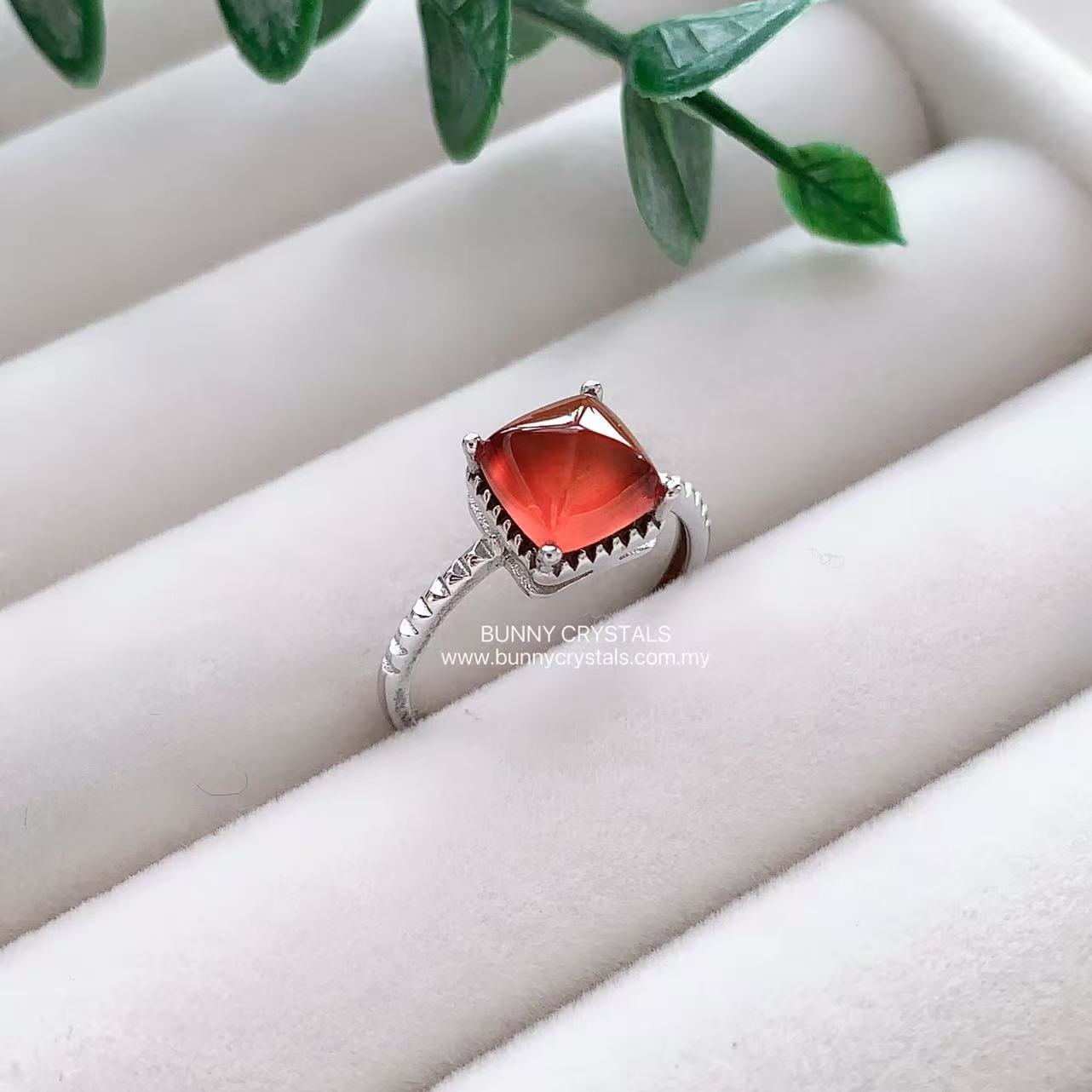 Natural Vintage Ember Hessonite Sterling Silver Ring - Image 2