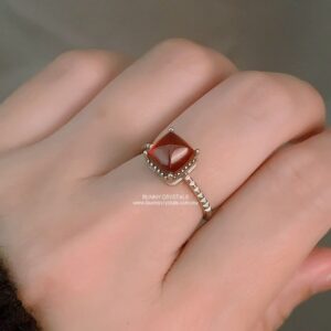 Natural Vintage Ember Hessonite Sterling Silver Ring