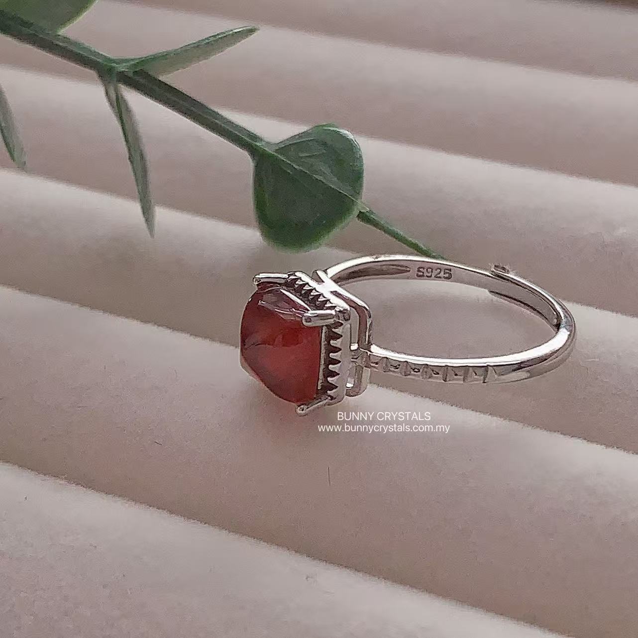 Natural Vintage Ember Hessonite Sterling Silver Ring - Image 6