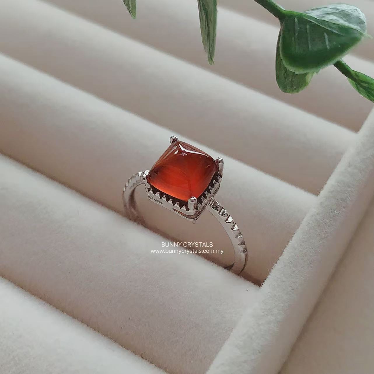 Natural Vintage Ember Hessonite Sterling Silver Ring - Image 7