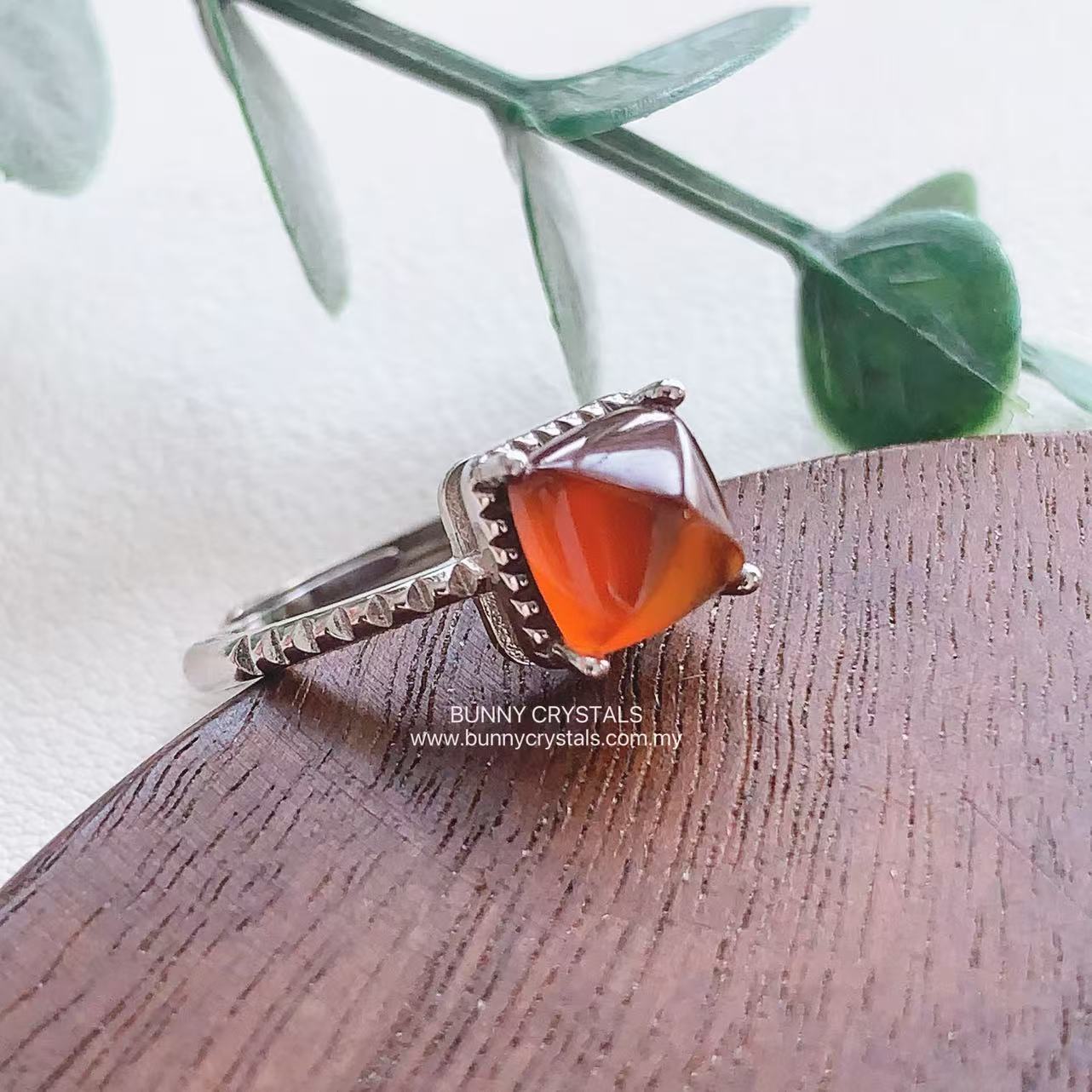 Natural Vintage Ember Hessonite Sterling Silver Ring - Image 10
