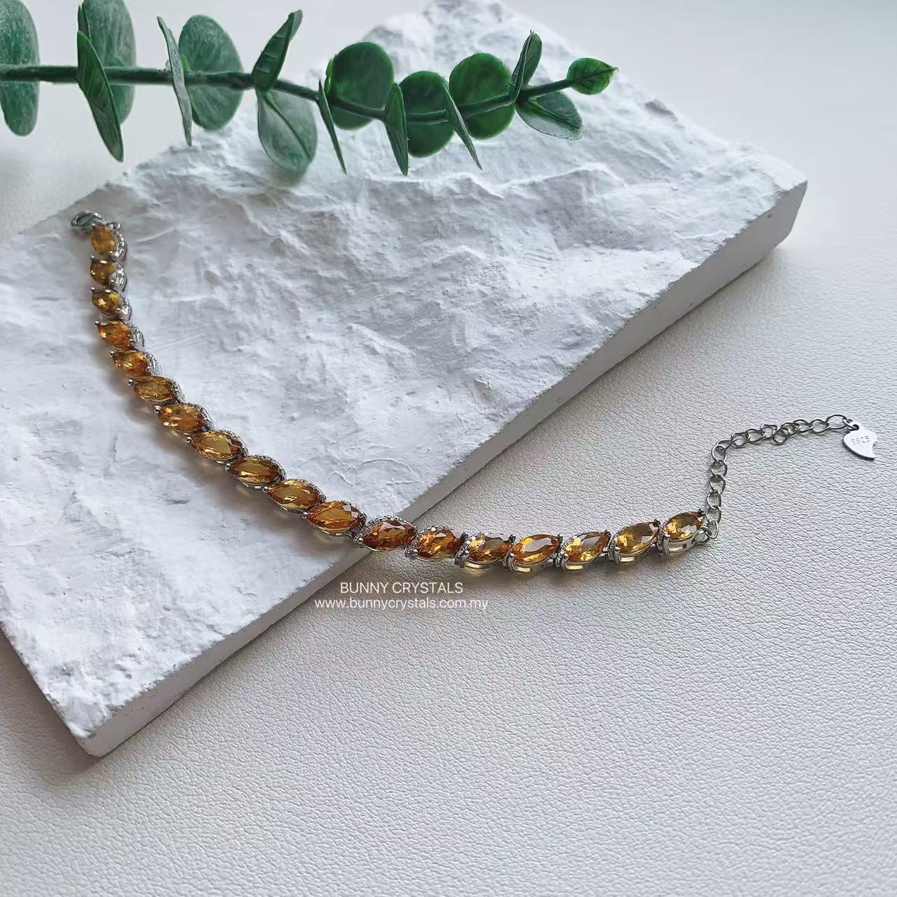 Imperial Yellow Natural Citrine Quartz Marquise-Cut Bracelet - Image 2