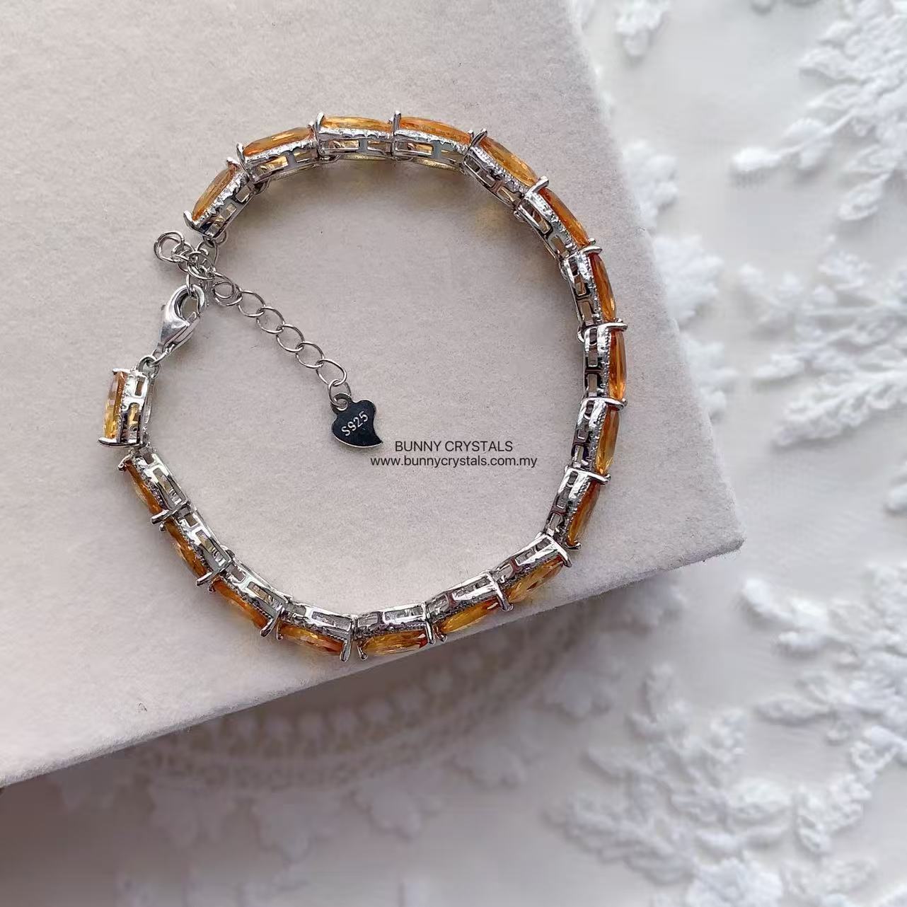 Imperial Yellow Natural Citrine Quartz Marquise-Cut Bracelet - Image 3