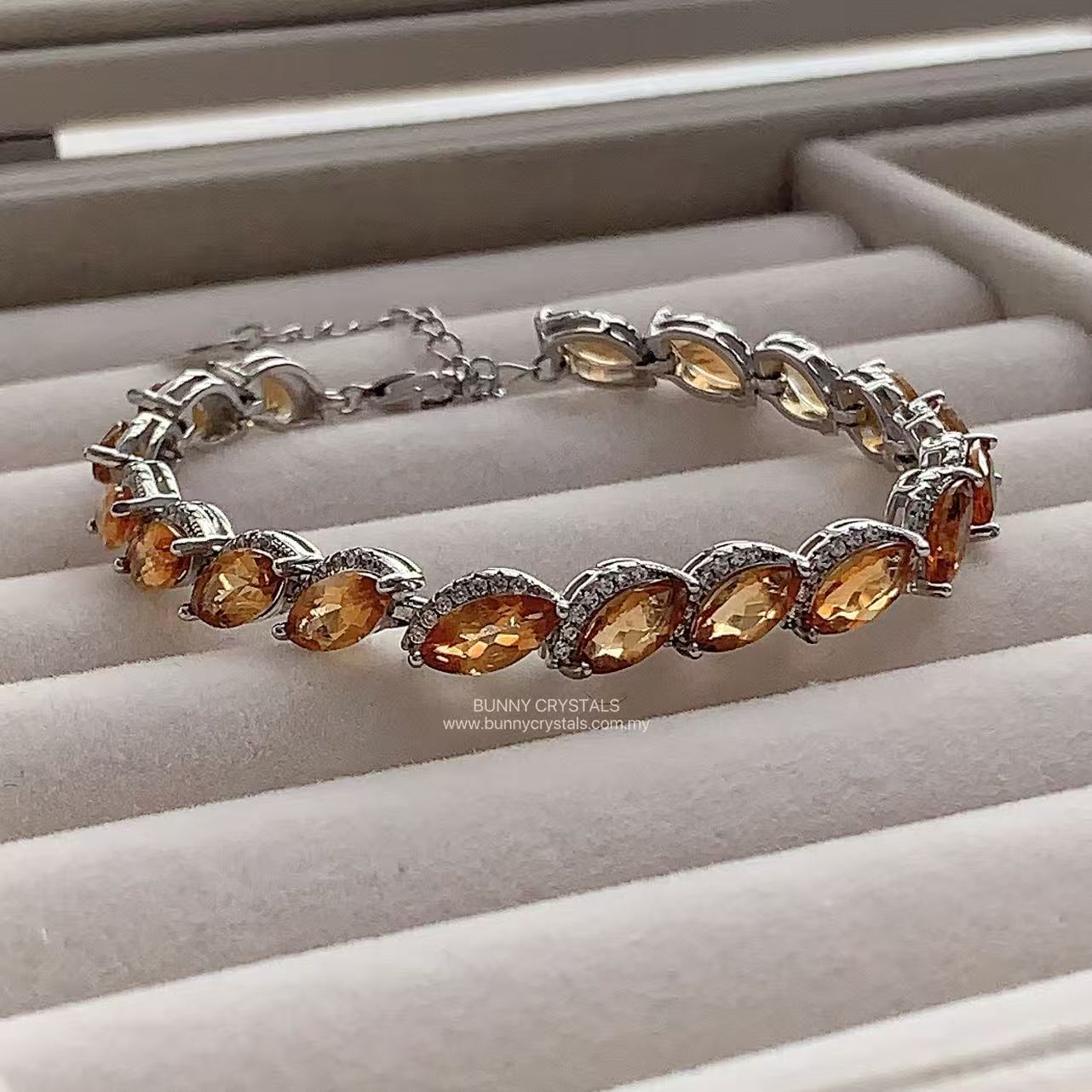 Imperial Yellow Natural Citrine Quartz Marquise-Cut Bracelet - Image 5