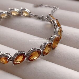 Imperial Yellow Natural Citrine Quartz Marquise-Cut Bracelet