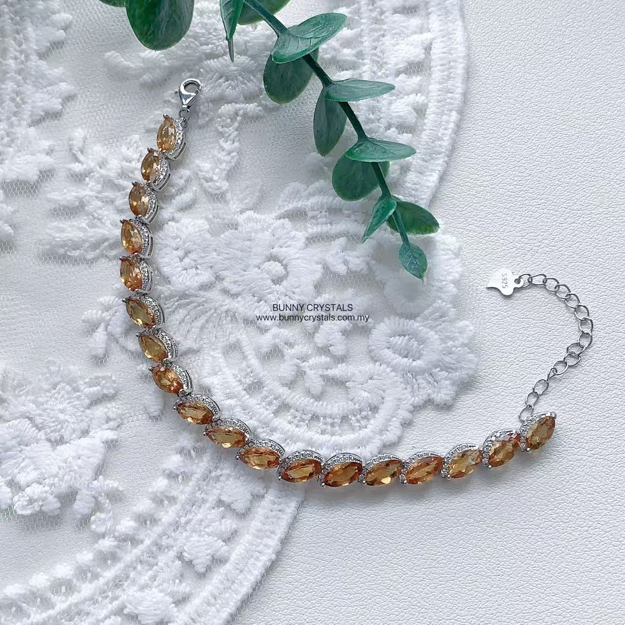 Imperial Yellow Natural Citrine Quartz Marquise-Cut Bracelet - Image 8