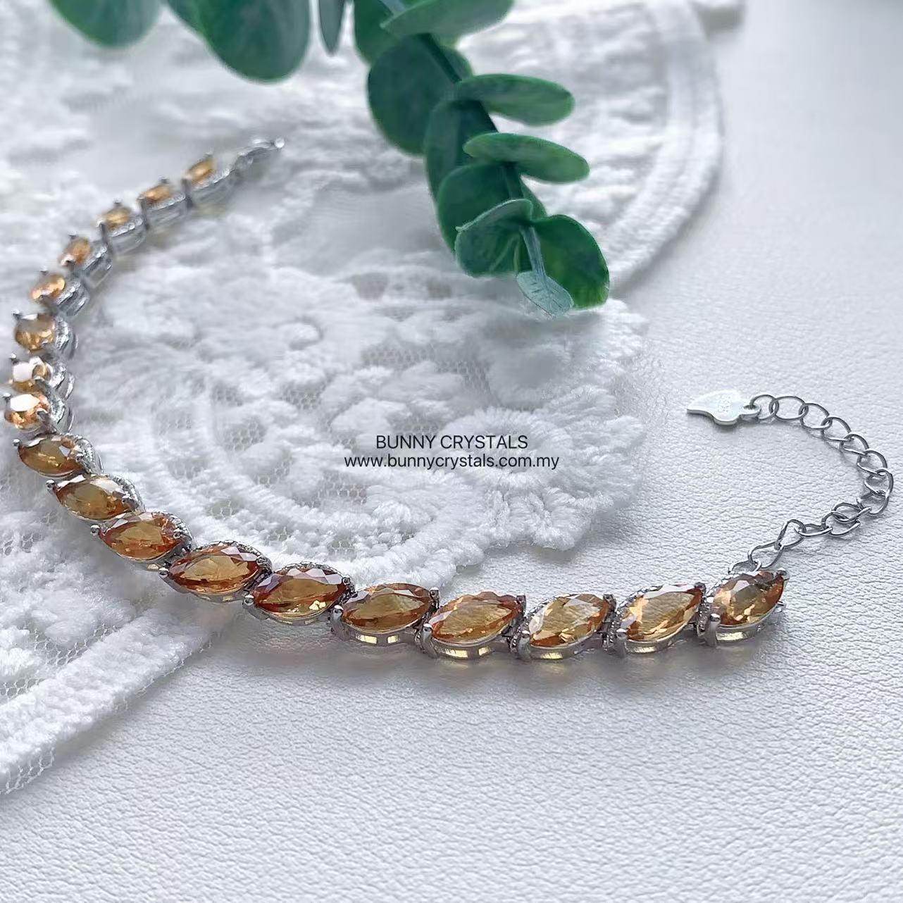 Imperial Yellow Natural Citrine Quartz Marquise-Cut Bracelet - Image 9