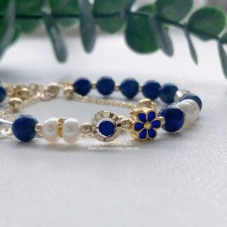Natural Lapis Aurelia Blue Bloom Bracelet