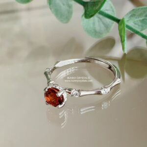 Natural Vivid Citrine Bamboo Realm Collection Sterling Silver Ring