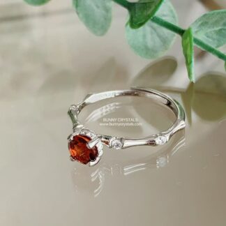 Natural Vivid Citrine Bamboo Realm Collection Sterling Silver Ring