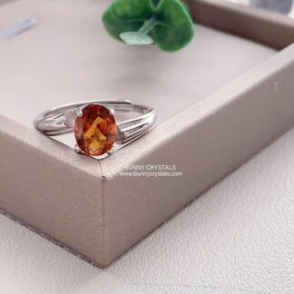 Ultimate Wealth Natural Citrine Sterling Silver Adjustable Ring