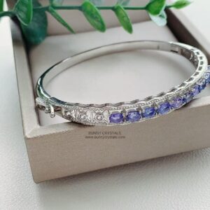 Natural Tanzanite Silver Plated Bangle