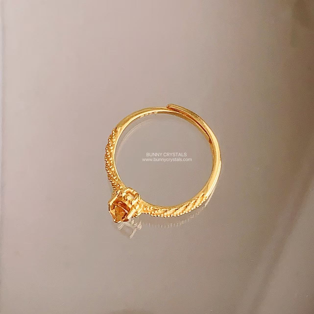 Natural Citrine Honey Teardrop S925 Sterling Silver Adjustable Ring - Image 9