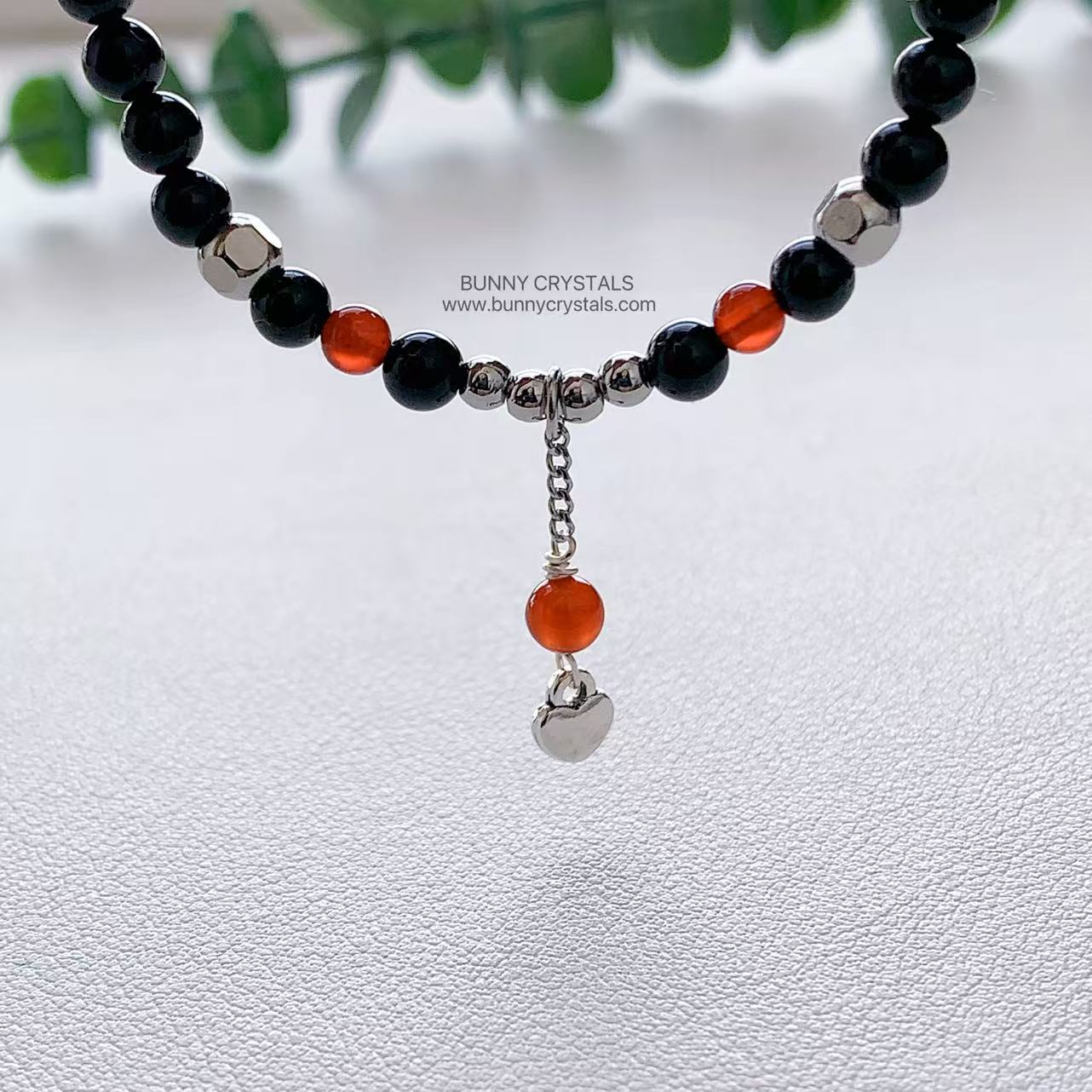 Black Tourmaline & Red Agate Root Chakra Protection Anklet - Image 8