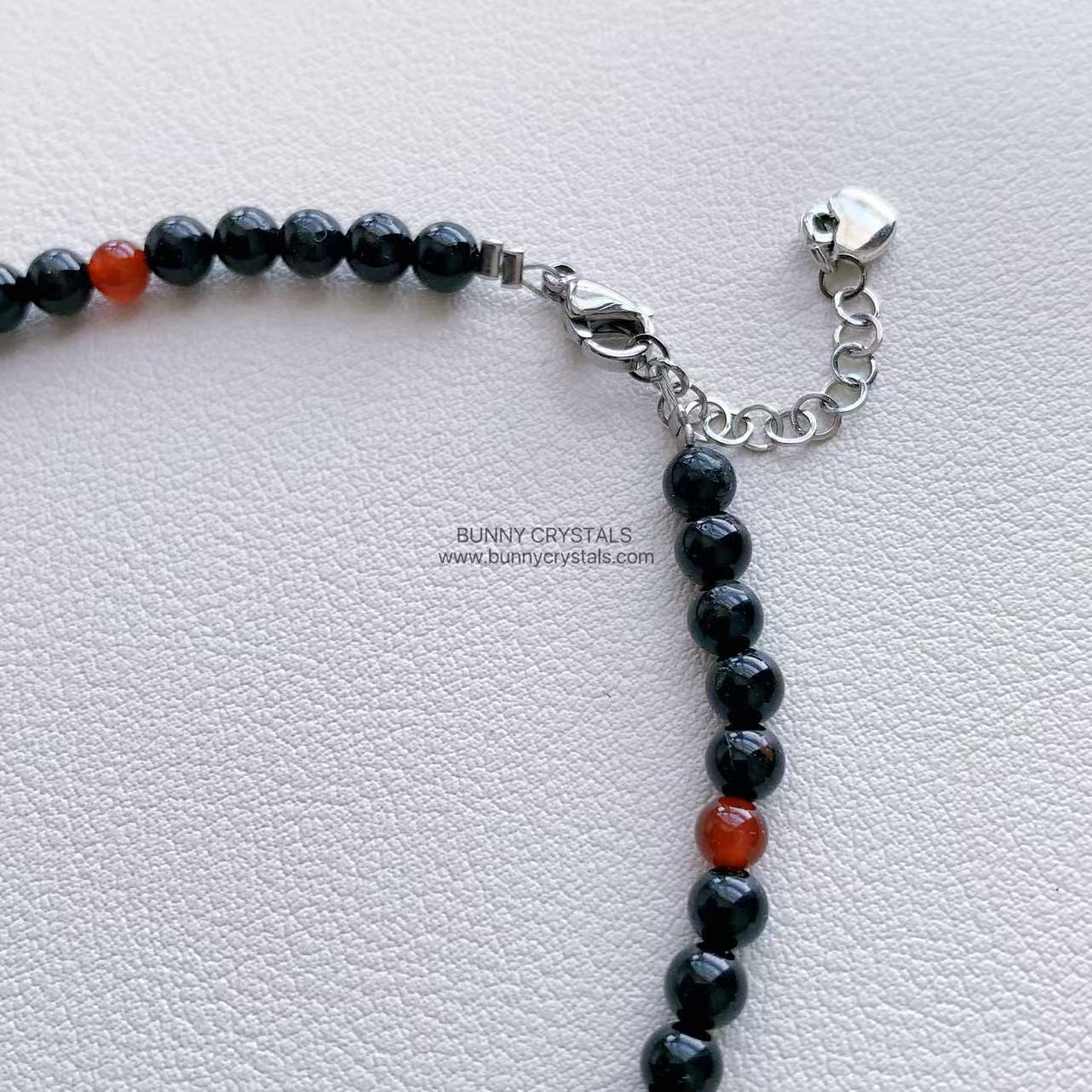 Black Tourmaline & Red Agate Root Chakra Protection Anklet - Image 5