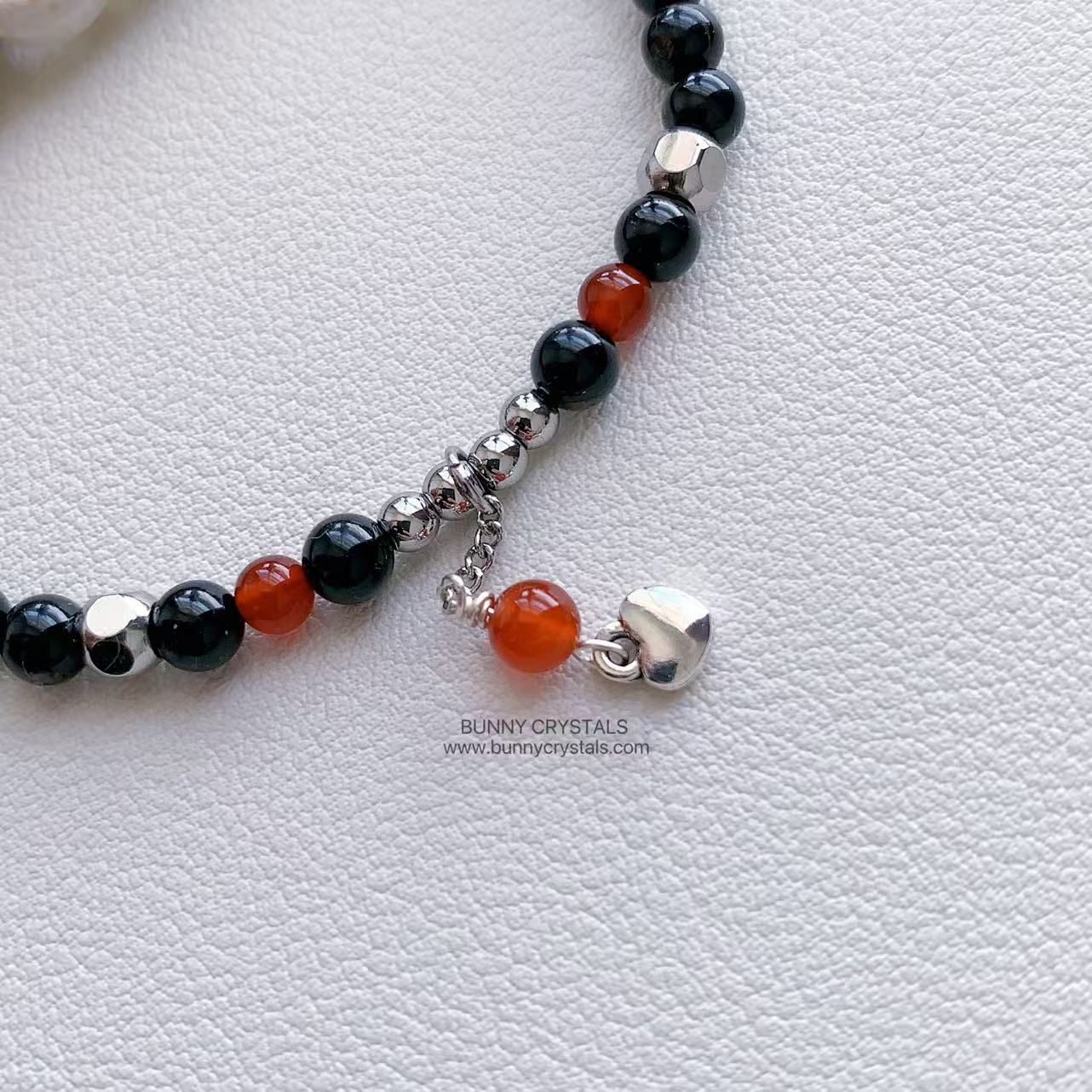 Black Tourmaline & Red Agate Root Chakra Protection Anklet - Image 4