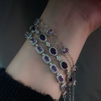 Natural Amethyst Starlight Sterling Silver Bracelets Collection