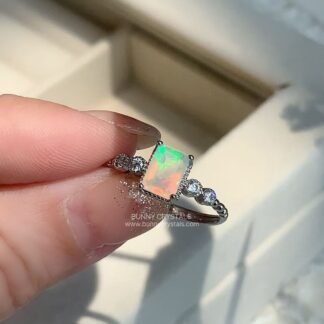 Aurora Royale Ethiopian Opal S925 Sterling Silver Adjustable Ring