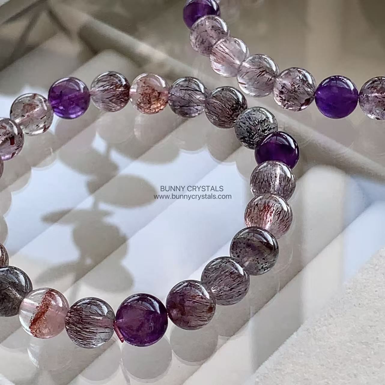 Vintage Purple Tone Natural Super Seven Bracelet - Image 2