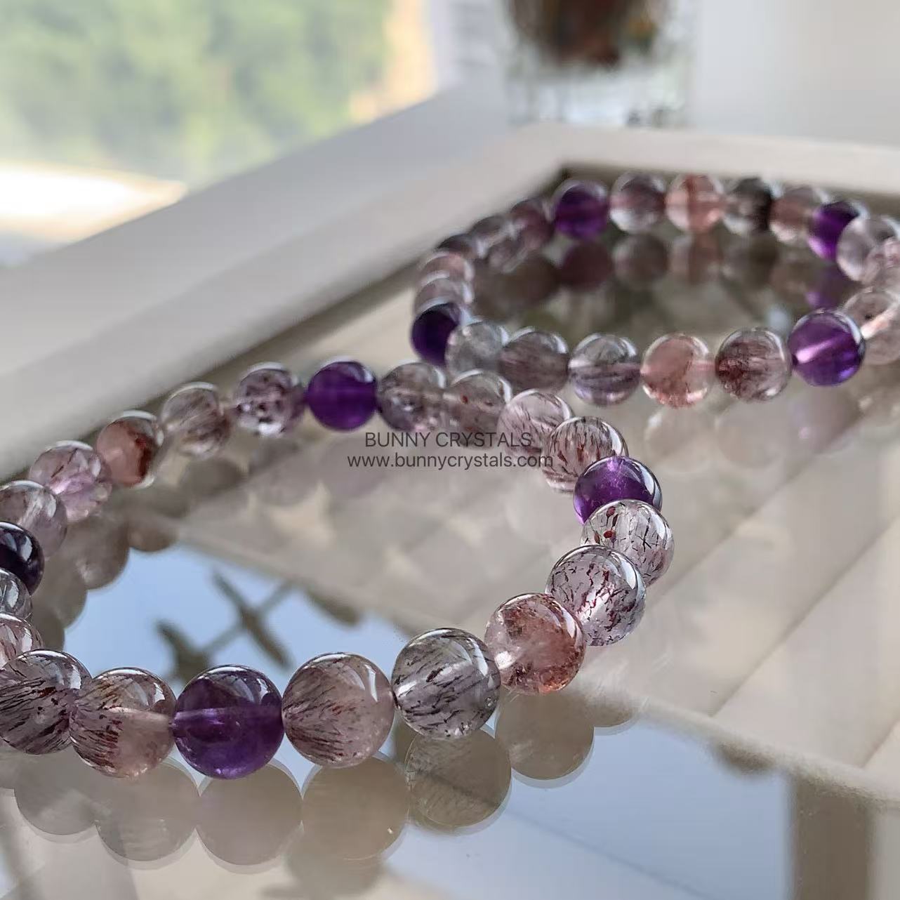 Vintage Purple Tone Natural Super Seven Bracelet - Image 4