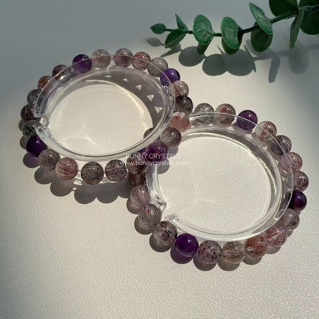 Vintage Purple Tone Natural Super Seven Bracelet - Image 5