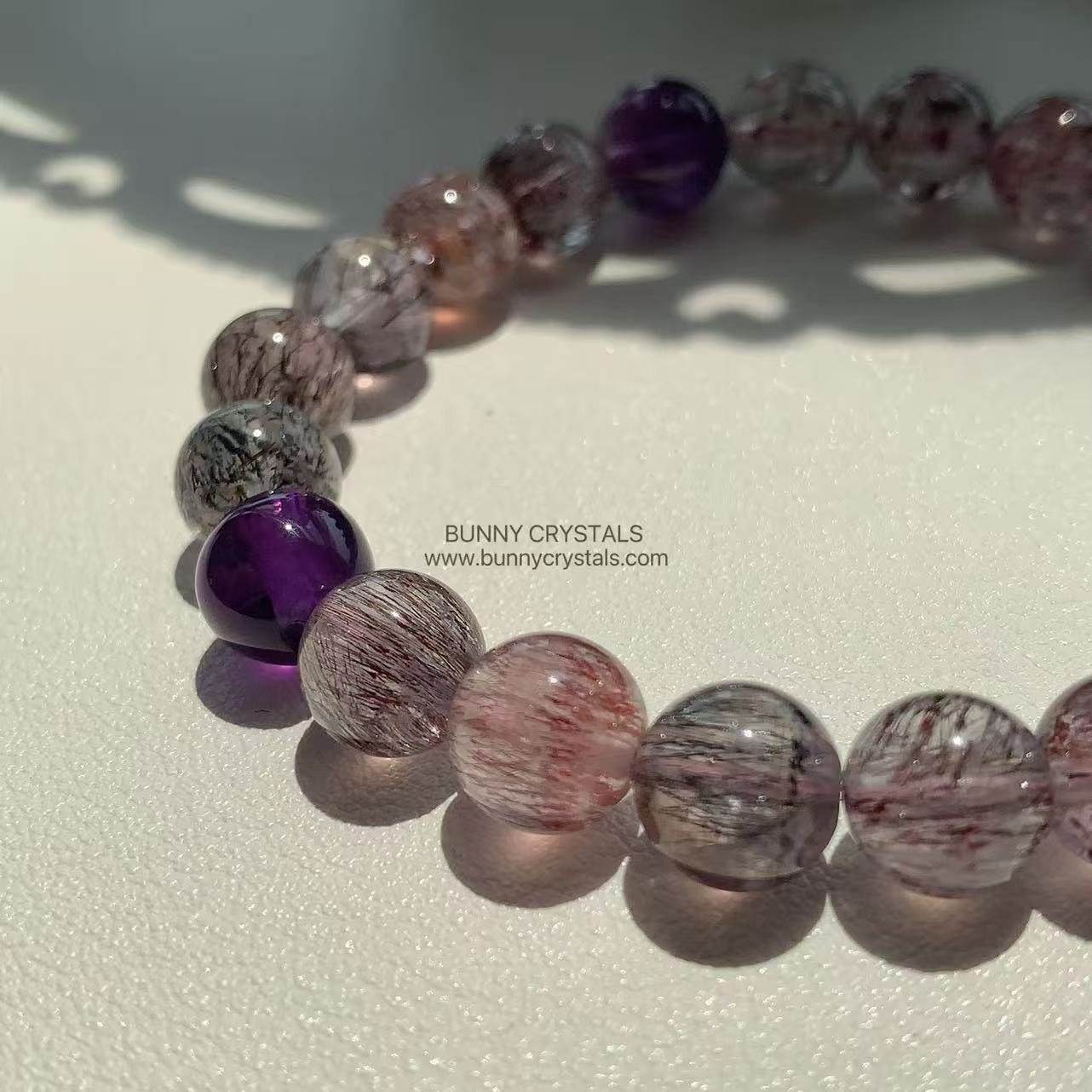 Vintage Purple Tone Natural Super Seven Bracelet - Image 6