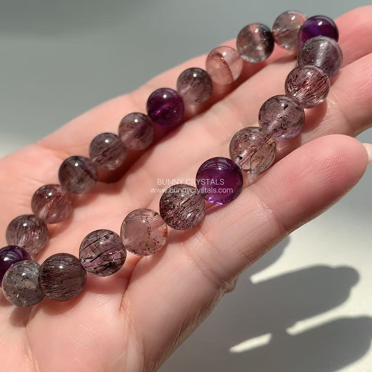 Vintage Purple Tone Natural Super Seven Bracelet - Image 7