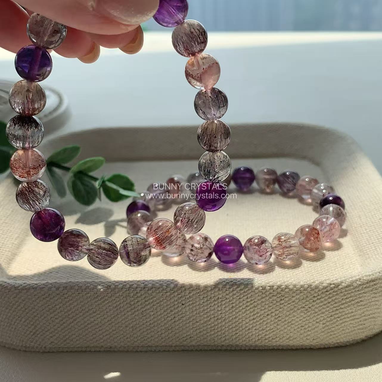Vintage Purple Tone Natural Super Seven Bracelet - Image 8