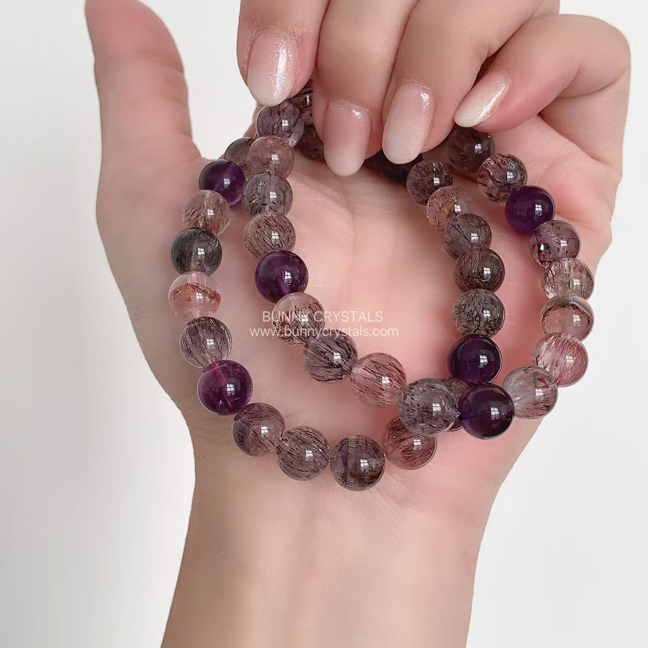 Vintage Purple Tone Natural Super Seven Bracelet - Image 9