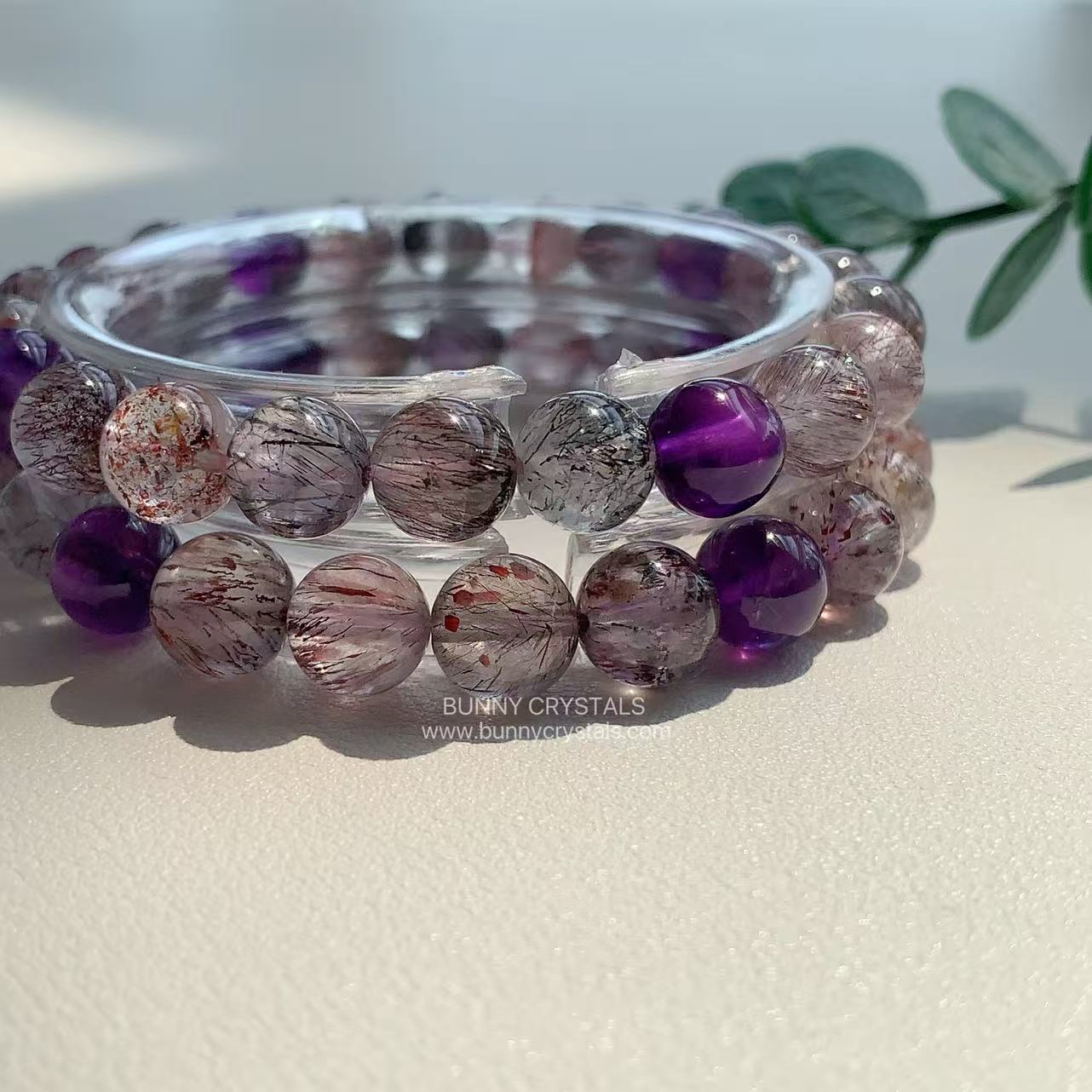 Vintage Purple Tone Natural Super Seven Bracelet - Image 10