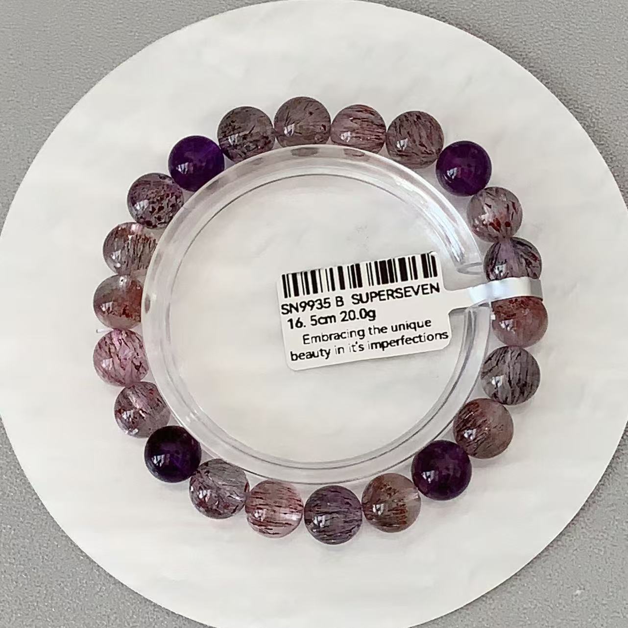 Vintage Purple Tone Natural Super Seven Bracelet - Image 12