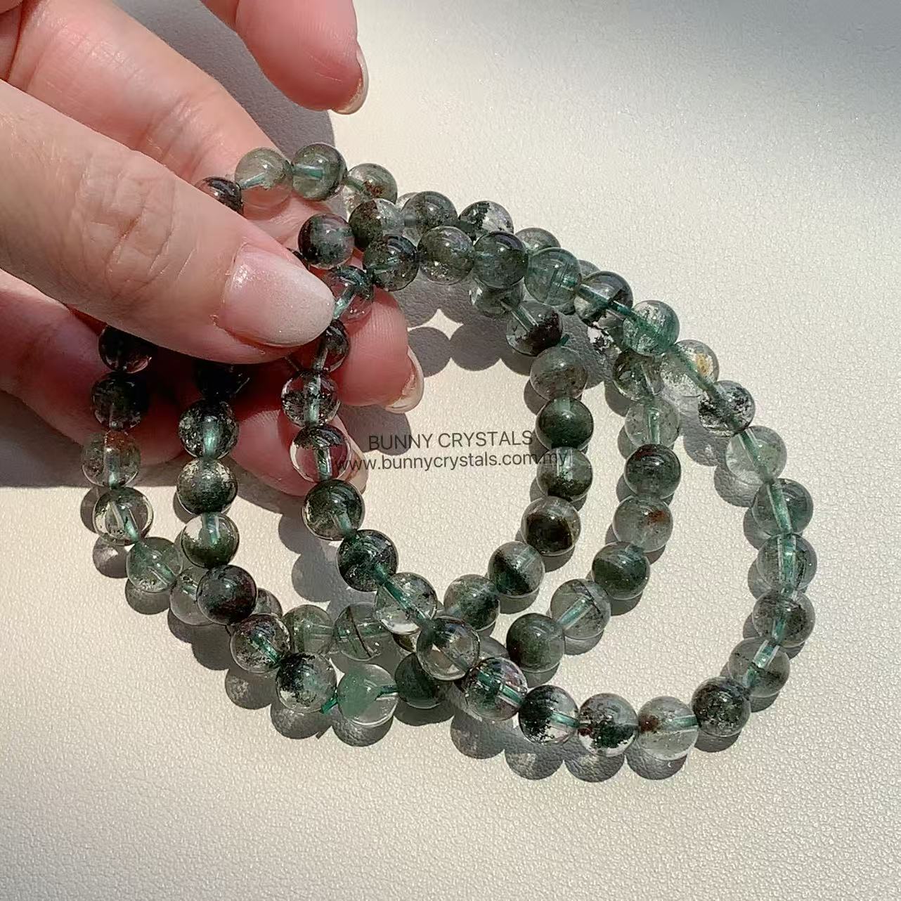 Natural Emerald Veil Green Phantom Quartz Bracelet - Image 3