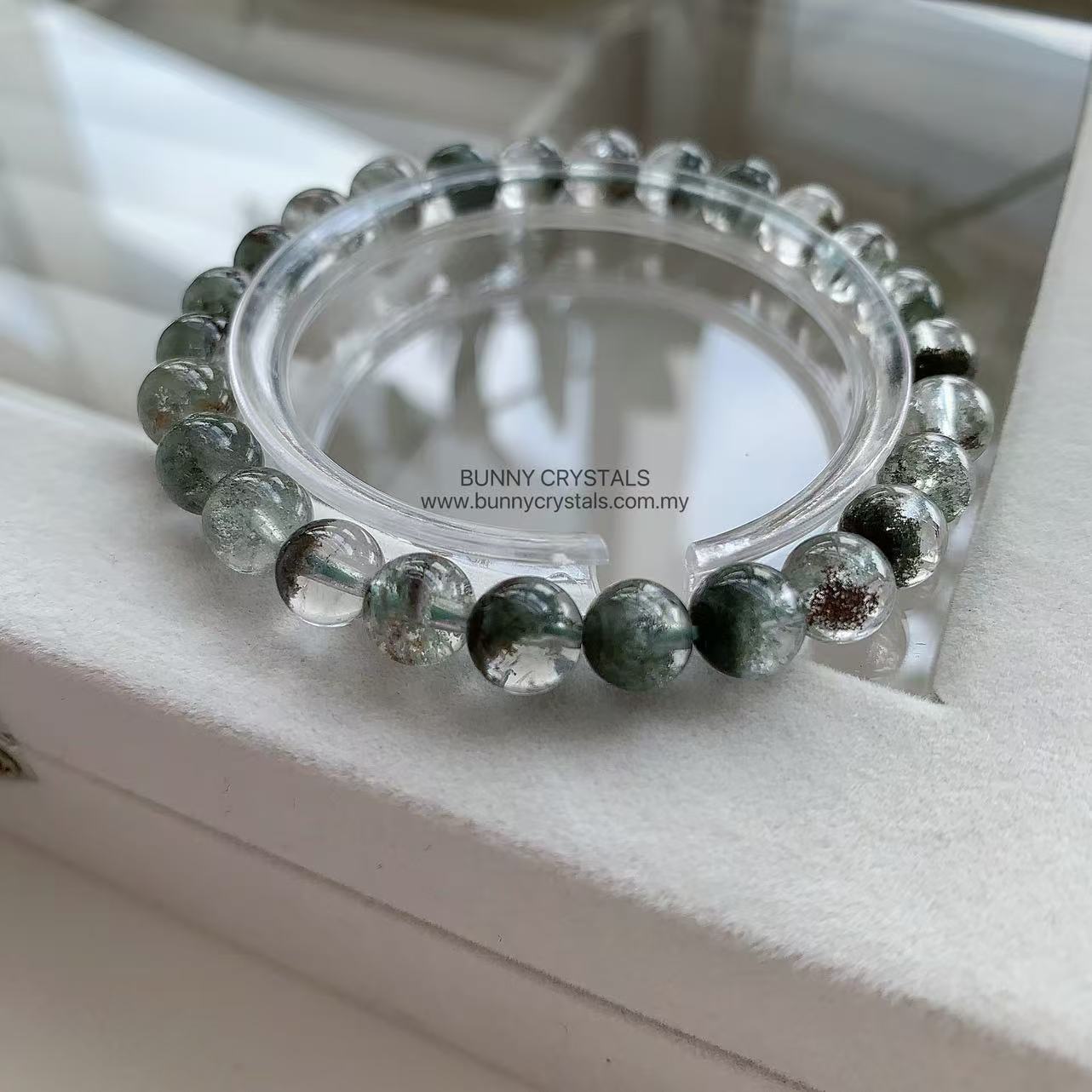 Natural Emerald Veil Green Phantom Quartz Bracelet - Image 5