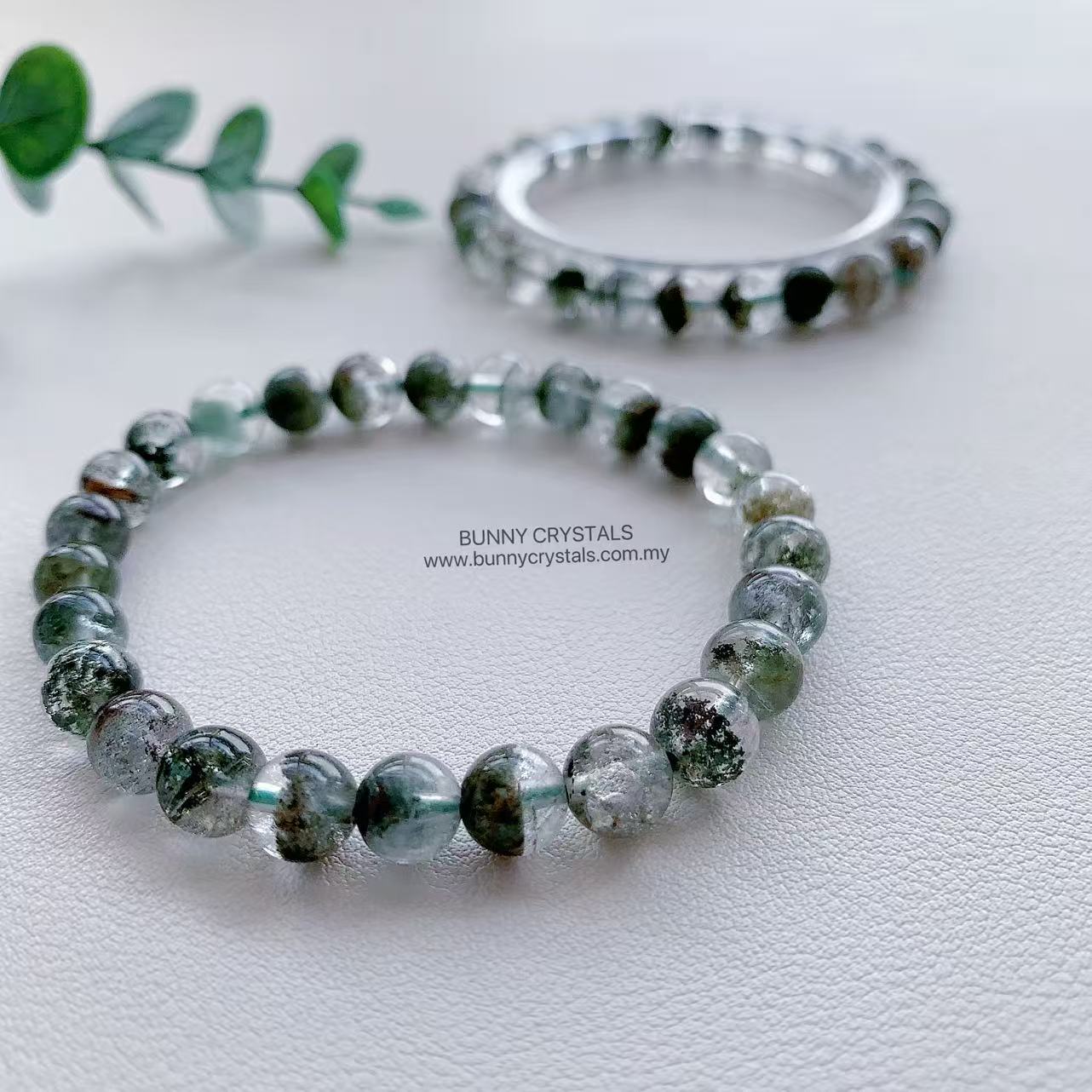 Natural Emerald Veil Green Phantom Quartz Bracelet - Image 6