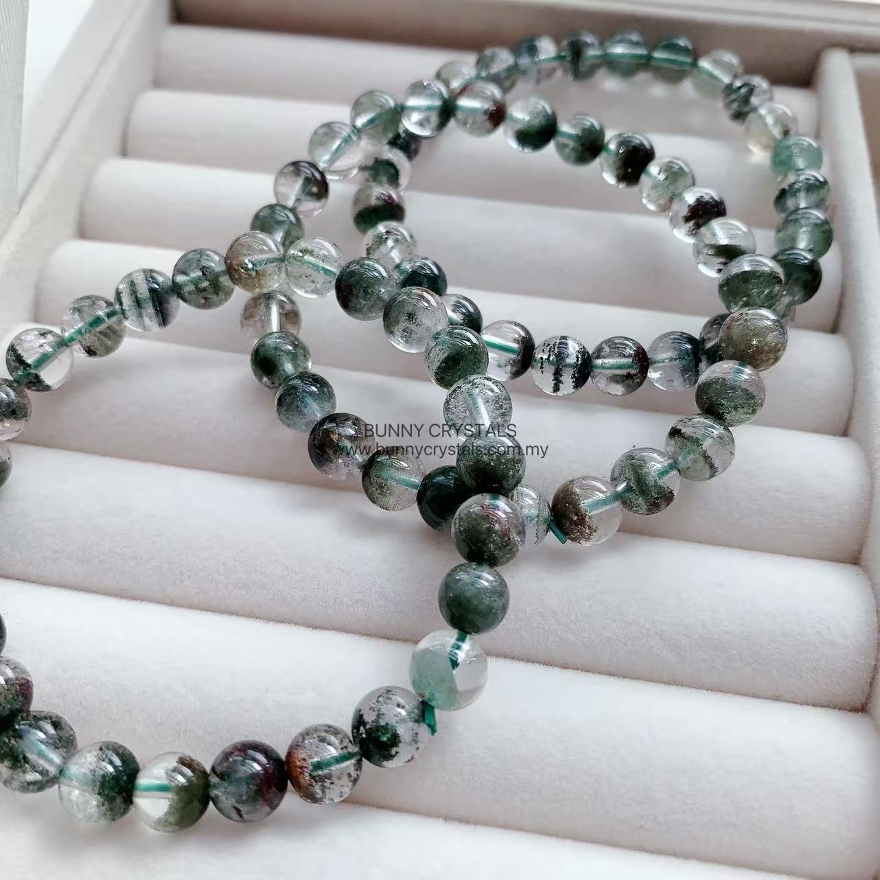 Natural Emerald Veil Green Phantom Quartz Bracelet - Image 7