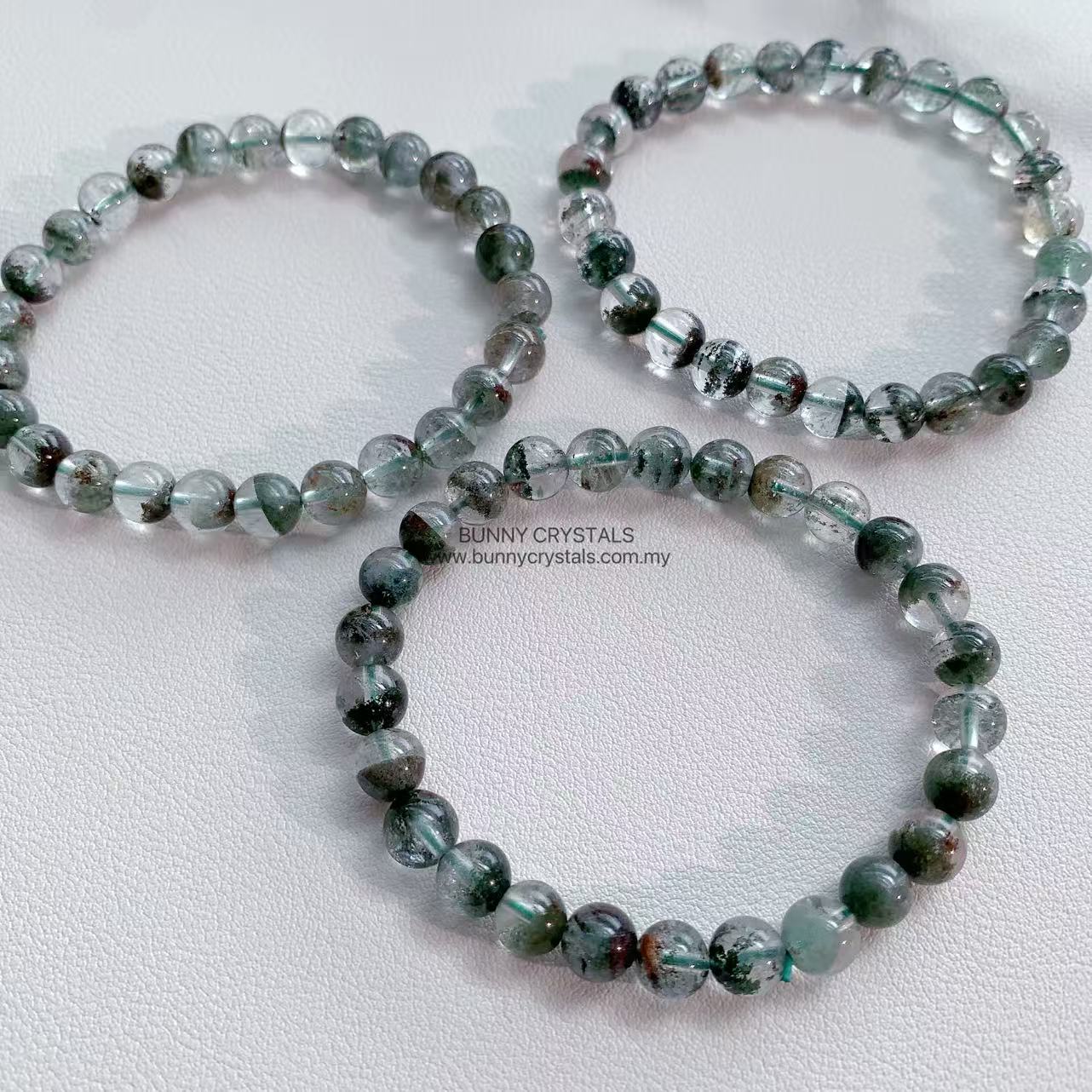 Natural Emerald Veil Green Phantom Quartz Bracelet - Image 8
