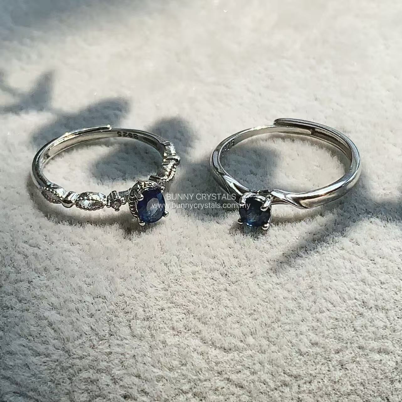 Natural Sapphire Petite s925 Sterling Silver Ring Collection