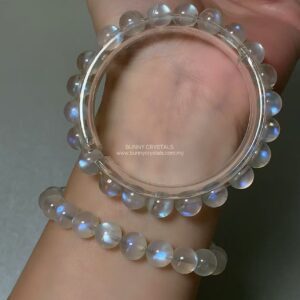 Natural Premium Blue Sheen 8.5mm Moonstone Bracelet